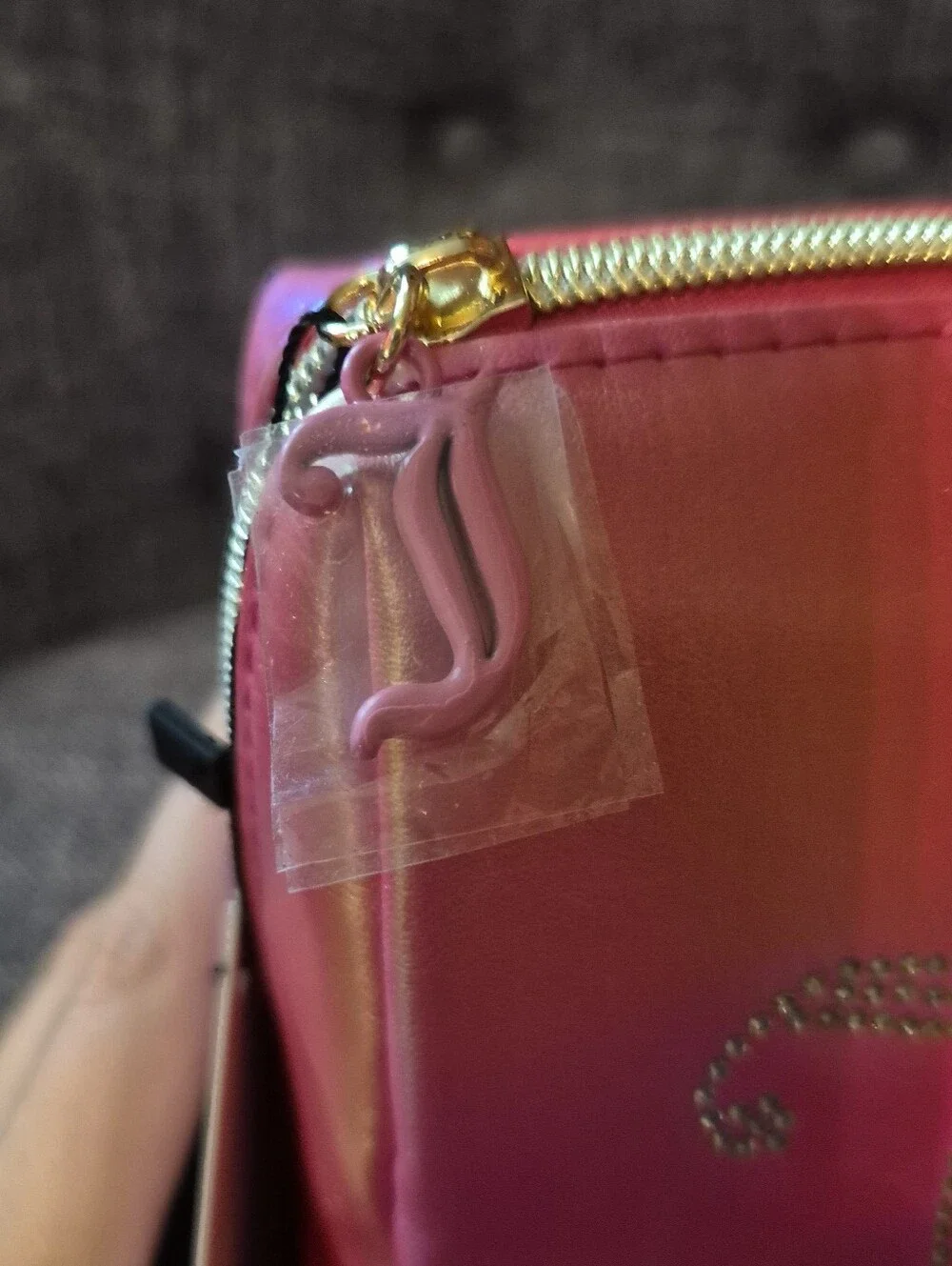 Juicy Couture Iridescent Pink to Gold Ombre Cosmetic Pouch